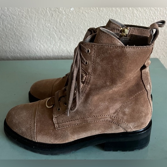 All Saints Brown Lira Suede Hiker Boots Lace Up Ankle Boots Shoes 39 - Picture 7 of 11